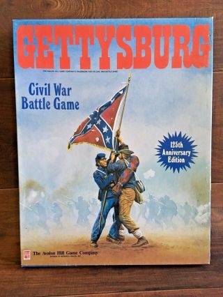 Gettysburg Civil War Battle Game 125th Anniversary Avalon Hill 1988 Unpunched