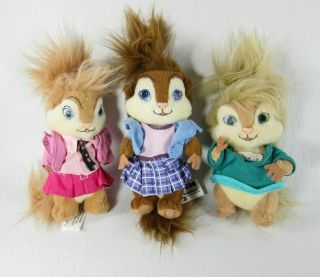 Chipette Stuffed Dolls Brittany,  Jeanette,  Eleanor 4 - 5 " Chipmunks 2 Movie Dolls