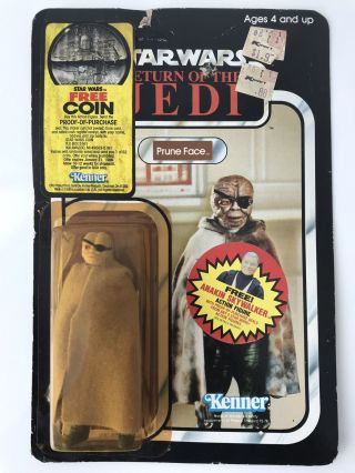 Vintage Star Wars 1983 Return Of The Jedi Prune Face 77 Back Moc Card Rough