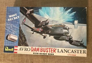 1960s Vintage Ww2 Revell 1/72 Dam Buster Avro Lancaster Model Kit