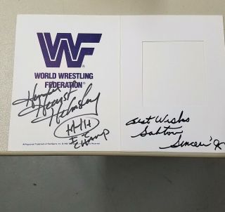 Wwf Hunter Helmsley Hurst And Salvatore Sincere Autographed Picture Holder