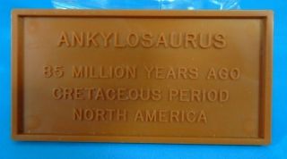 1971 Aurora Prehistoric Scenes Ankylosaurus Name Plate Only