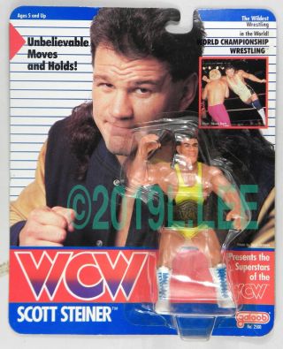 Galoob Toys Wcw Wrestling Scott Steiner Yellow Trunks Moc Rare Us Card