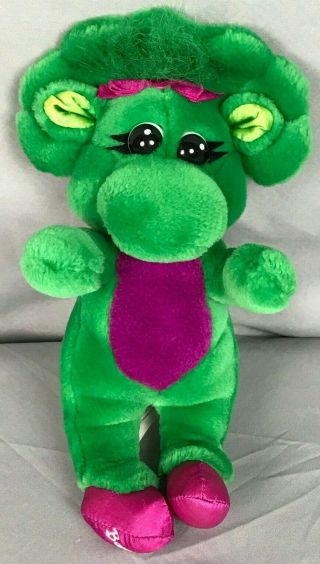 Vintage 1993 Barney Dinosaur Green Baby Bop Doll 10 " Stuffed Animal Plush Girl