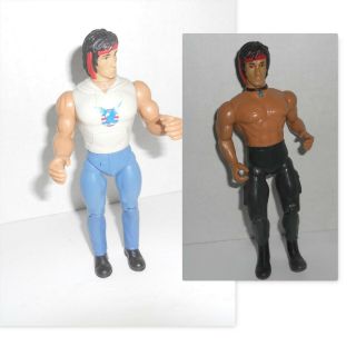 2 Vintage Rambo Action Figures Kenner 1985 Sylvester Stallone First Blood