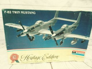 Older Monogram Heritage Edition F - 82 Twin Mustang Plane 1/72 Scale Model Kit