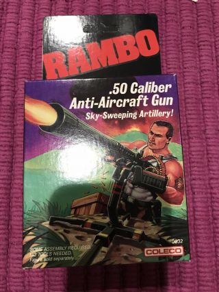 Rambo Vintage 1985.  50 Caliber Anti - Aircraft Gun On Card Mip
