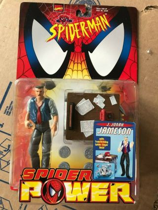 J Jonah Jameson Spider Power Spider - Man Action Figure Toy Biz 1998