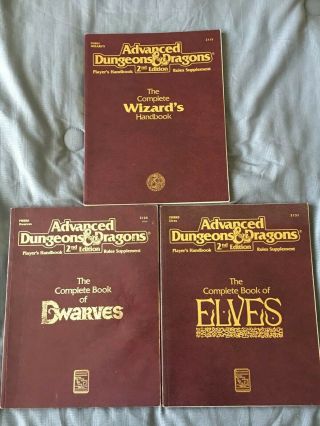 Ad&d The Complete Book Of Elves,  Dwarves Amd Wizards