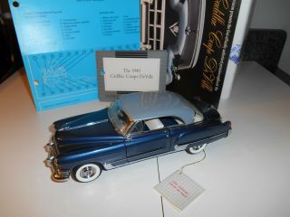 Franklin 1949 Cadillac Coupe De Ville 1:24 Scale Blue W/ Box & Paperwork