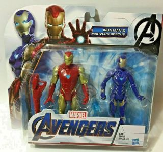 Marvel Avengers Endgame Mcu Iron Man & Rescue 6in Action Figure Pack