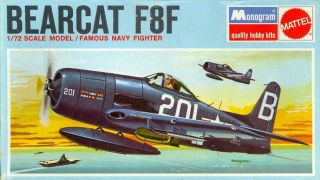 1967 Monogram Models 1/72 Grumman F8f Bearcat Fighter Nmib