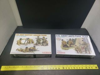 (2) Dragon 1/35 Wwii U.  S.  Army Anti - Tank Team & Us Army Support Weapons Teams