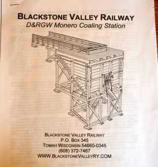 Blackstone Drgw Monero Coaling Station Enlarged Plans On3 On30 Hon3 Sn3