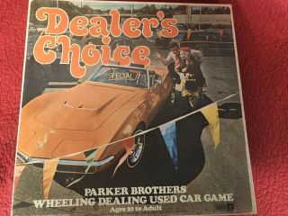 Vintage Dealers Choice Board Game Parker Brothers 1972,  Complete Game Great,