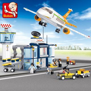 Sluban B0367 Aviation Airport Plane Airbus Control Center Building Blocks Toy