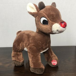 Dan Dee Plush Rudolph The Red Nosed Reindeer Singing Electronic Light Up 12”