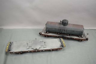 Lgb G Scale Conoco Oil Tanker & 4059 Carrier Flat Car (no Cars) Brown Black