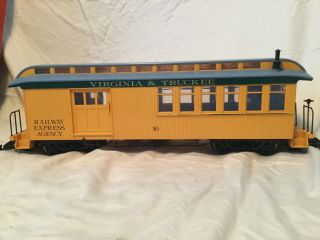 Bachmann G Scale Old Time Passanger Combine Virginia & Truckee