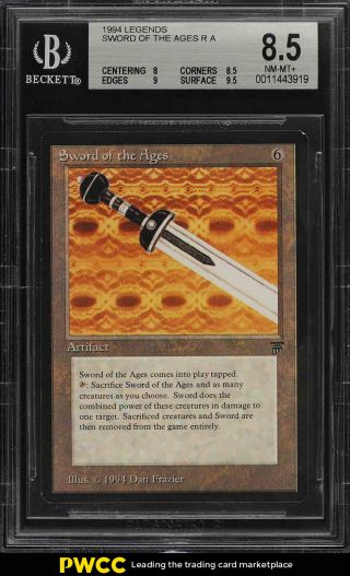 1994 Magic The Gathering Mtg Legends Sword Of The Ages R A Bgs 8.  5 Nm - Mt,  (pwcc)