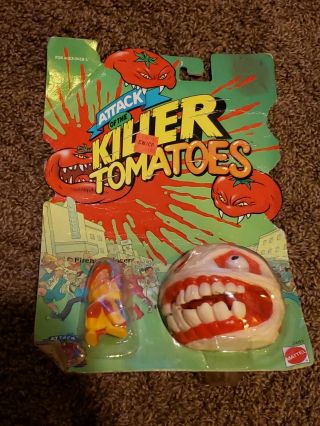 Attack Of The Killer Tomatoes Mattel Fireman Hoser Mummato Nib 1991 Rare