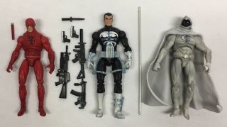 Marvel Universe 3.  75 " Daredevil,  The Punisher,  & Moon Knight Action Figures