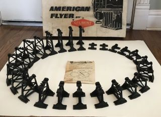 American Flyer Train Complete 26 Piece Variable Height Trestle Set W/sheet