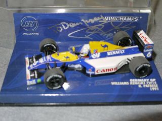 Minichamps 1:43 F1 1991 Riccardo Patrese Williams Renault Fw14 German Gp Signed