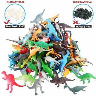 Large 6 Dozen Piece Small Mini Nontoxic Plastic Dinosaur Kid Toys Action Figures