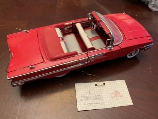 Price Drop Franklin 1960 Cheverolet Impala Convertible Red 1:24
