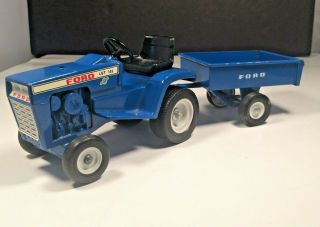 Vintage Ertl Ford Lgt 145 Lawn And Garden Tractor And Trailer Cart Die Cast