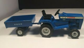 Vintage Ertl Ford LGT 145 Lawn and Garden Tractor and Trailer Cart Die Cast 2