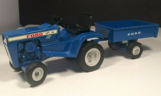 Vintage Ertl Ford LGT 145 Lawn and Garden Tractor and Trailer Cart Die Cast 6