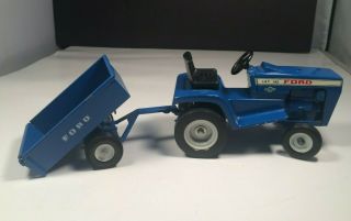 Vintage Ertl Ford LGT 145 Lawn and Garden Tractor and Trailer Cart Die Cast 8