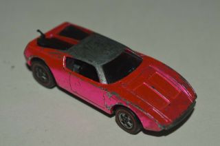 Vintage 1970 Hot Wheels Amx/2 Redlines Pink Made In Usa 1:64 As - Is