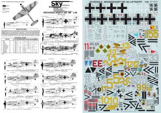 Sky Models Decals 1/48 Messerschmitt Bf 109e/f/g Jg 2 5 11 26 52 Sch G 1 (rhaf)