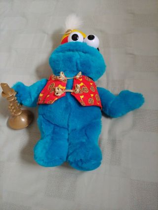 Vintage Sesame Street Trumpet Playing Cookie Monster Musical With Batteries