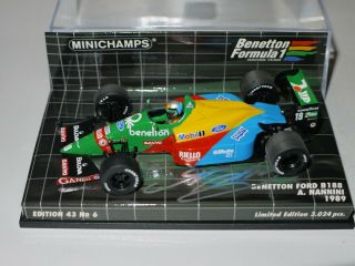 Minichamps 1:43 F1 1989 Alessandro Nannini Benetton Ford B189 Signed Small Crack