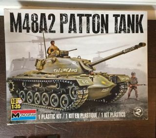 Monogram M48a2 Patton Tank Model Kit 1:35 Scale Open Partial Build