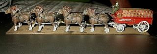 Ho Budweiser Beer Wagon W/8 Clydesdale Horses