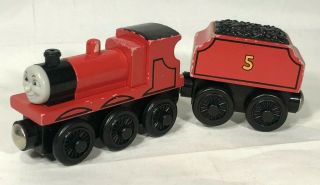 Thomas The Train & Friends Wooden James And Tender Red 5 Engine
