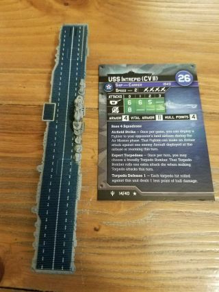 Uss Intrepid 14/40 Axis And Allies War At Sea American With Card