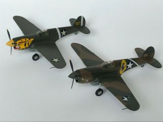 Curtiss P - 40 Warhawks X 2,  1/72,  Built & Finished For Display,  Fine.