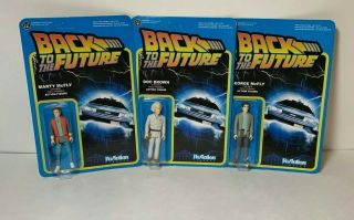 Back To The Future Reaction Figure Set - Marty Mcfly,  Doc Brown,  George Mcfly