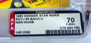1984 Kenner Star Wars 65 Back - C ROTJ Nien Nunb Carded AFA 70 Y - EX,  - 2