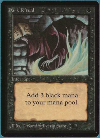 Dark Ritual Beta Heavily Pld Black Common Magic Gathering Card (36572) Abugames