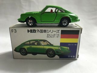 Tomica 1:61 Porsche 911s (green) - Made In Japan Tomica F3