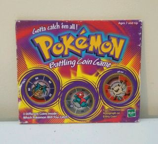 1999 Pokemon Battling Coin Game - 3 Coin Set - Omastar,  Porygon & Mankey -