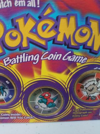 1999 Pokemon Battling Coin Game - 3 Coin Set - Omastar,  Porygon & Mankey - 3