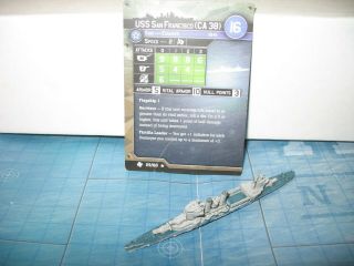 Axis & Allies War At Sea Task Force Uss San Francisco (ca 38) 29/60 Damage Bottom